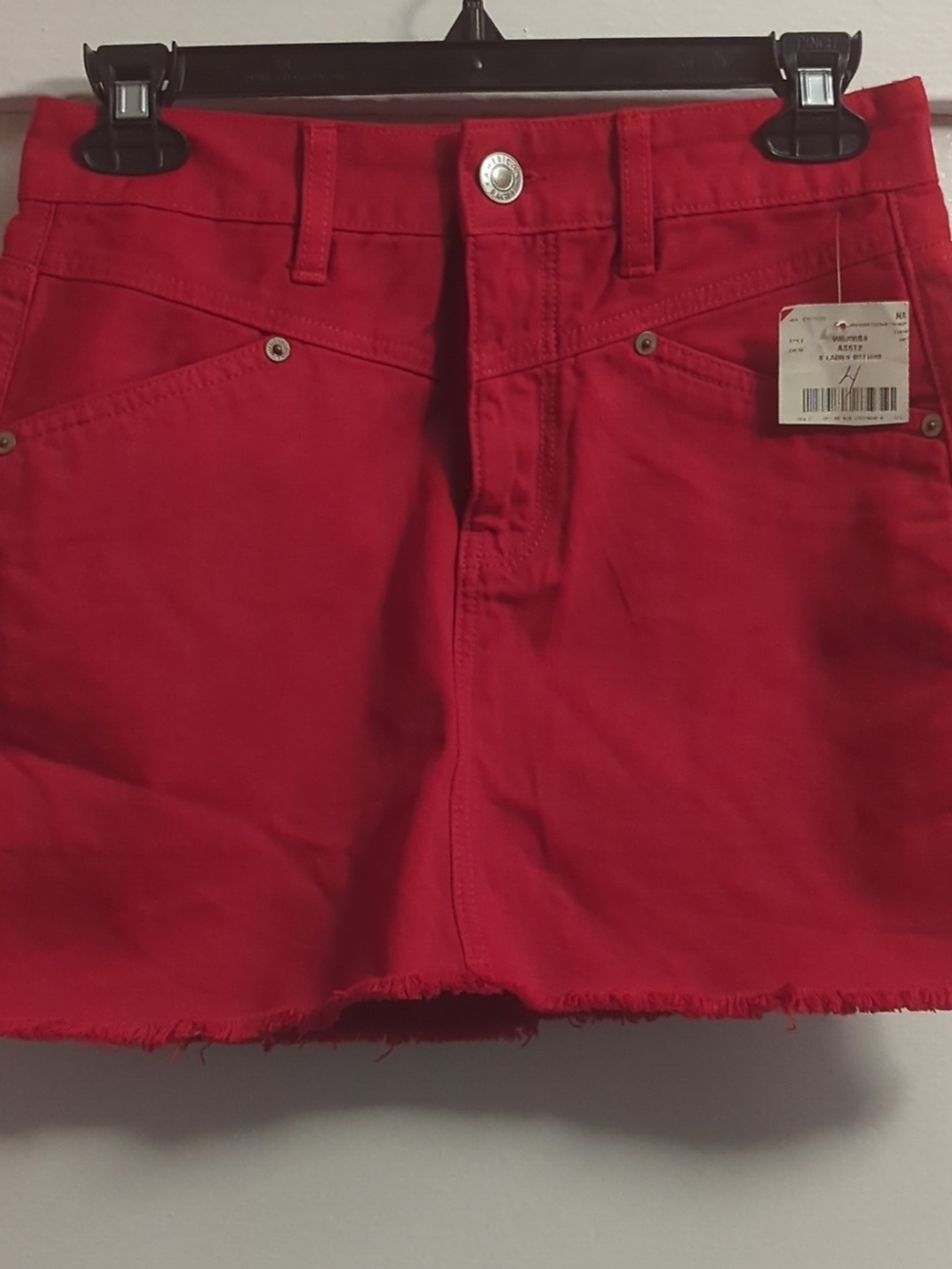 American Eagle Outfitters Red Denim Mini Skort